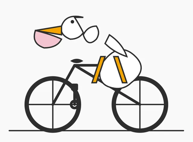 Minimal Pelican Riding Bicycle preview image 1