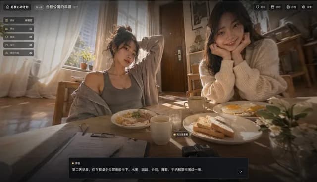 Cinematic Breakfast Dating Sim UI preview image 1