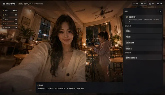 Cinematic Cafe Visual Novel UI preview image 1