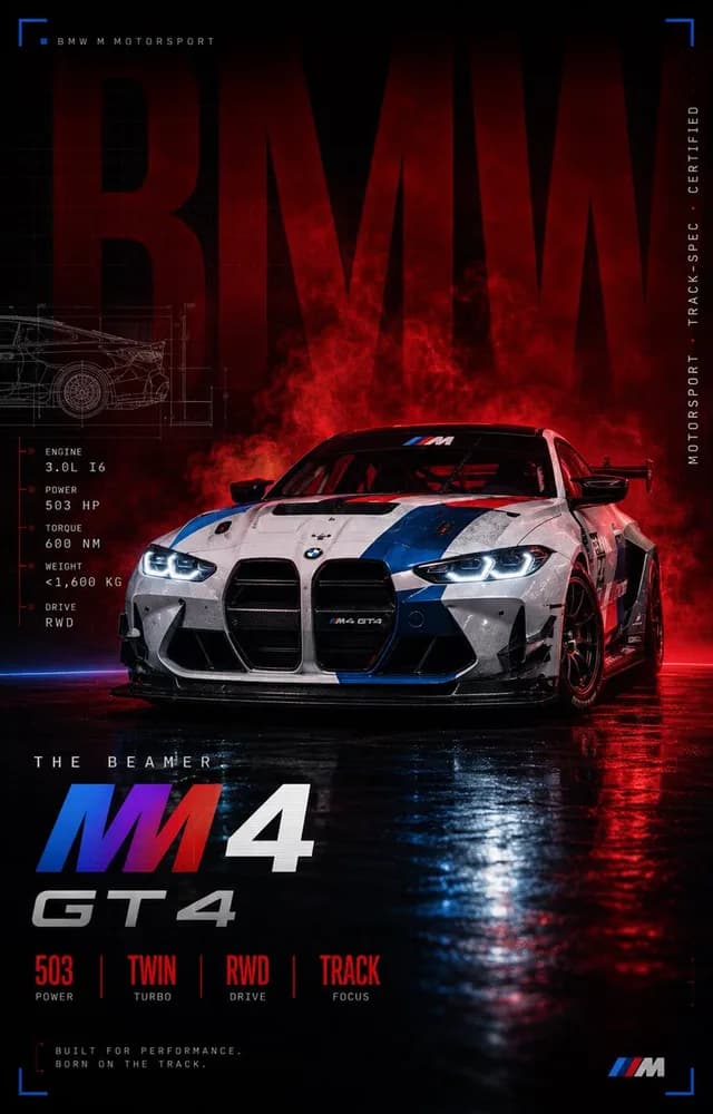 BMW M4 GT4 Motorsport Poster preview image 1