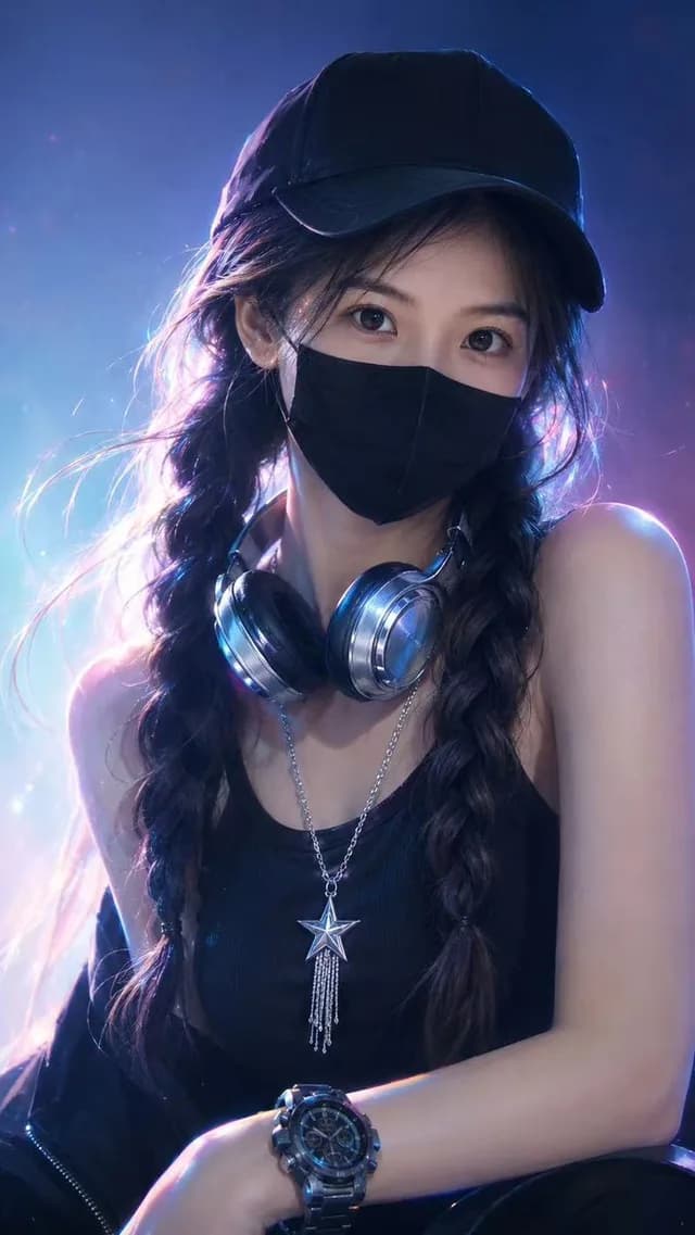 Neon Cyber Streetwear Portrait preview image 1