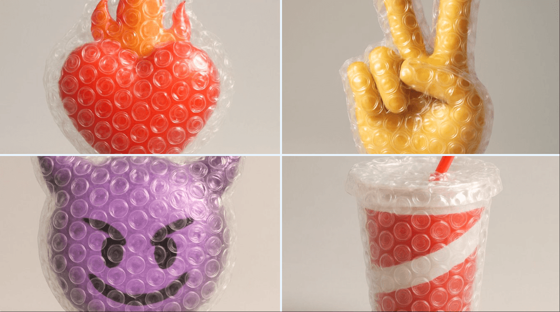 Cover the emoji with bubble wrap