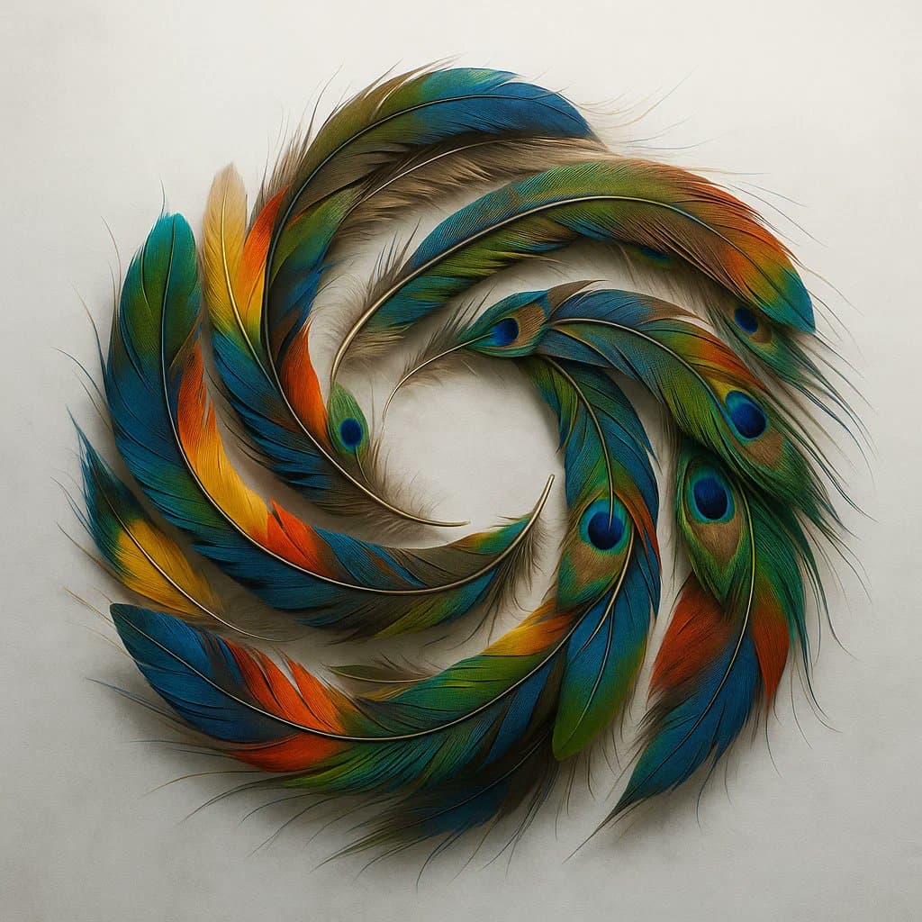 Bird feathers used to create the logo