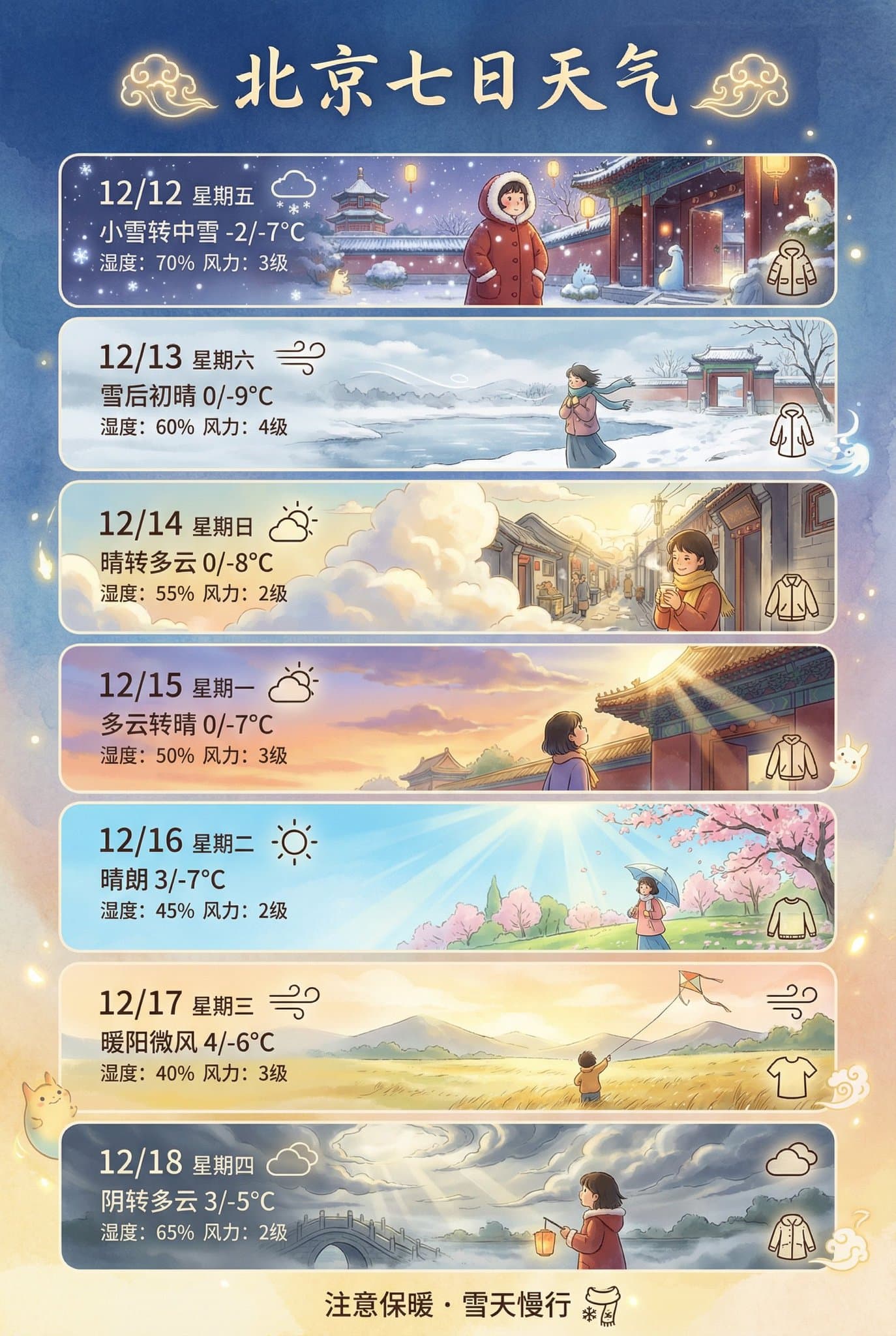 7-Day Weather Forecast for Beijing - Poster