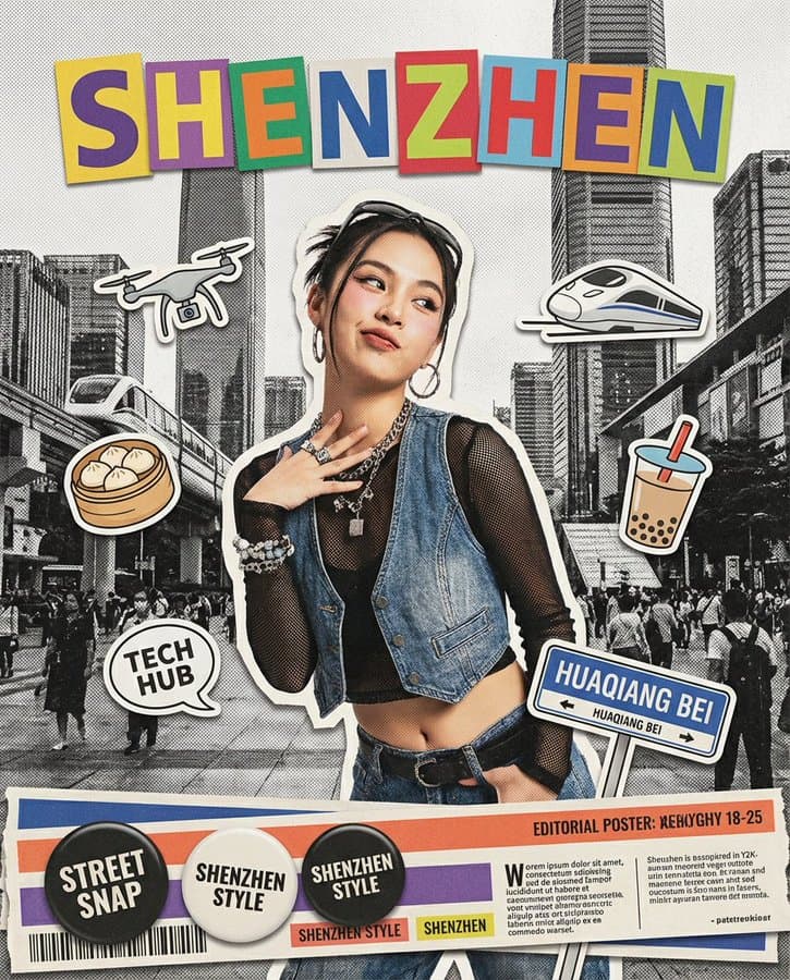 Y2K Era Collage Posters